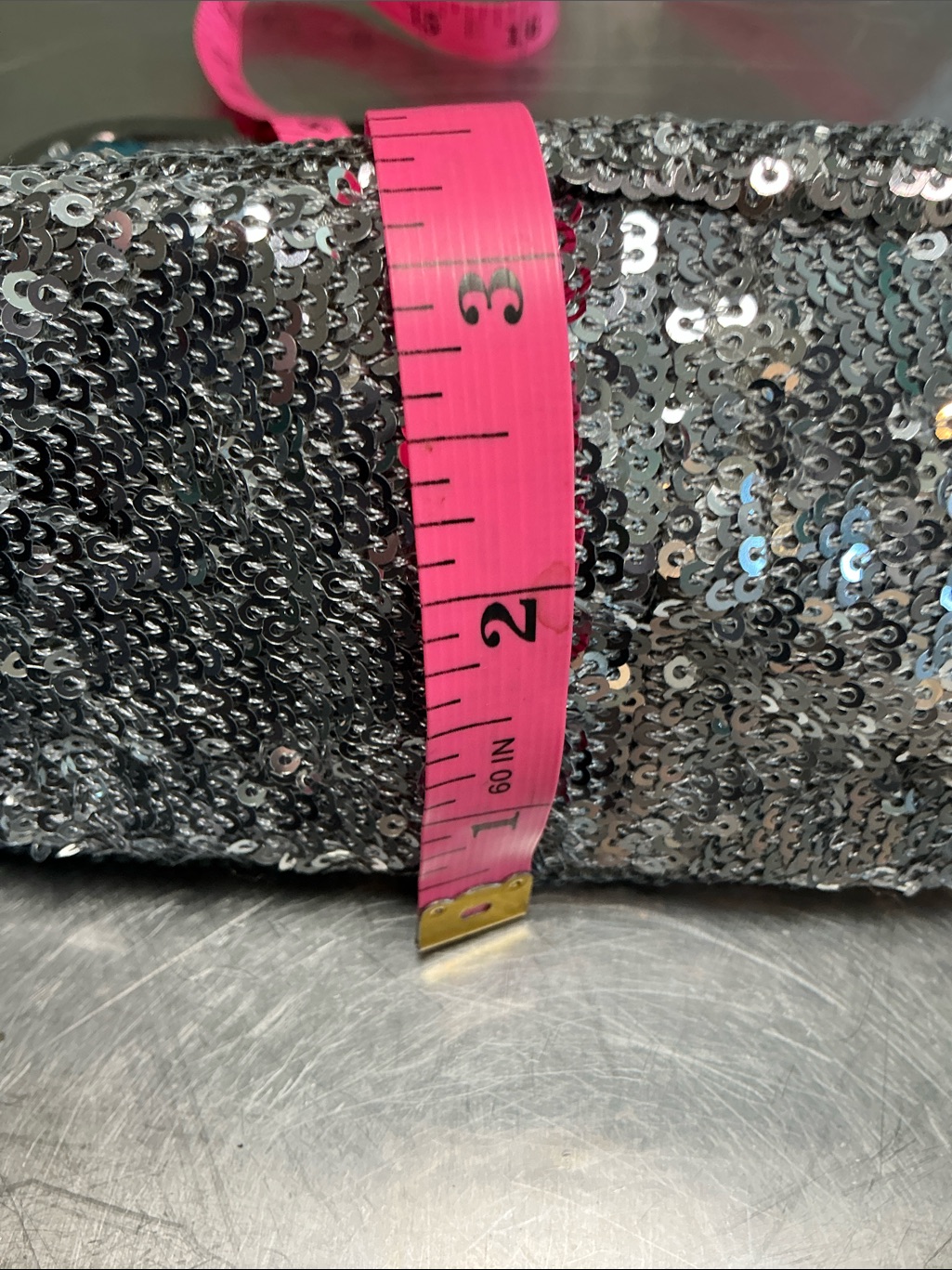 Clutch Silver Glitter, Beaded Front, Never Used! — image 8 of 8